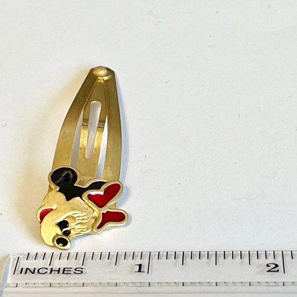 Vintage Disney Minnie Mouse Hair Barrettes Gold Tone 90's Girls Womens - Picture 7 of 8
